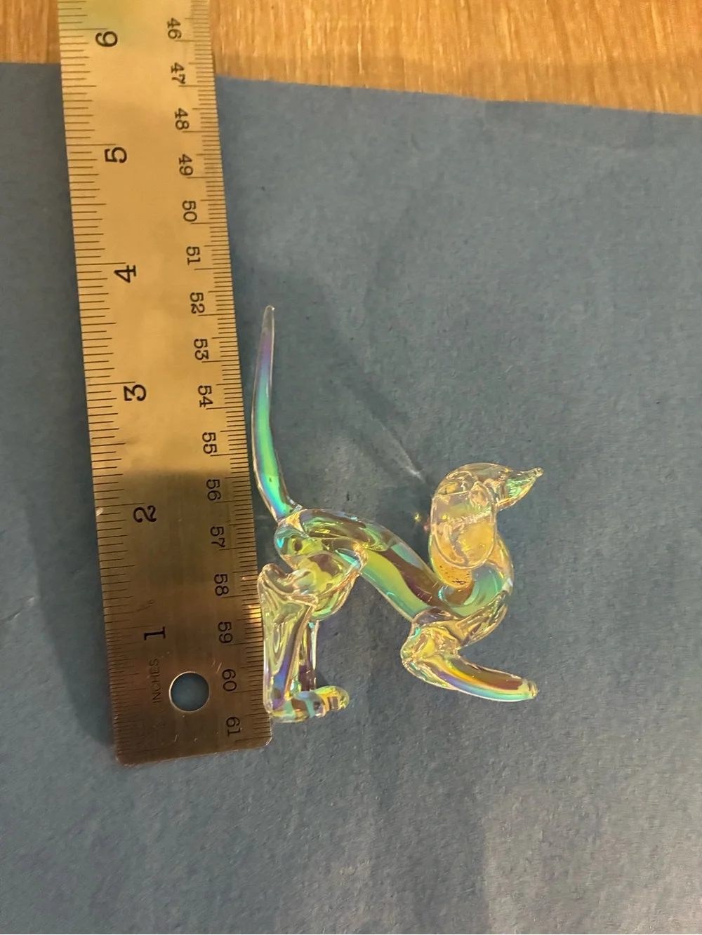 Iridescent Yellow Glass Gecko Reptile Ornament